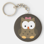 Hibou mignon de bébé avec l'arc rose porte-clé