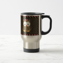 Hibou mignon de bébé avec l'arc rose tasse à café