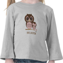 Hibou mignon de grande soeur avec le SIS somnolent T-shirt