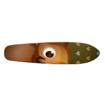 Hibou mignon sur l'arrière - plan de motif de coeu planches à roulettes