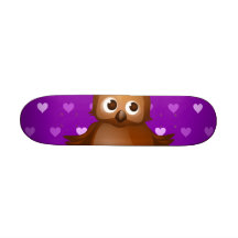 Hibou mignon sur l'arrière - plan de motif de Purp Skateboard Customisable