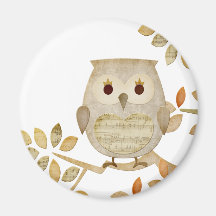Hibou musical d'arbre aimant