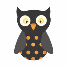 Hibou noir/par orange repéré découpages en acrylique