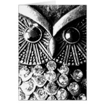 Hibou orné de bijoux cartes