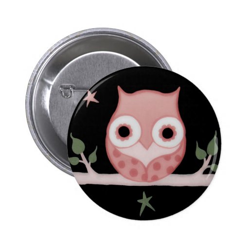 Hibou pâle assez rose badges avec agrafe