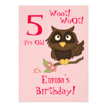 Hibou Partie-Mignon d'anniversaire+Petits gâteaux/ Invitation Personnalisable