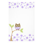 Hibou pourpre de bébé papier à lettre