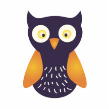 Hibou pourpre/orange photo en relief