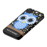 hibou repéré par bleu mignon coques iPhone 4 Case-Mate