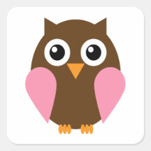 Hibou rose adhésifs
