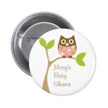 Hibou rose de bébé pin's avec agrafe