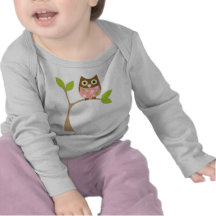 Hibou rose de bébé t-shirts