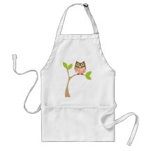 Hibou rose de bébé tablier