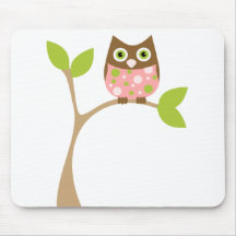 Hibou rose de bébé tapis de souris