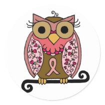 Hibou rose de ruban autocollants