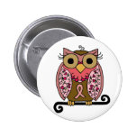Hibou rose de ruban pin's avec agrafe