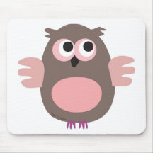 Hibou rose drôle tapis de souris