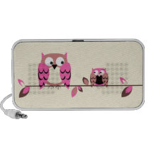 Hibou rose haut-parleurs