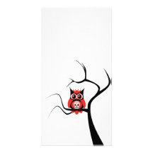 Hibou rouge de crâne de sucre dans le carte photo  carte avec photo