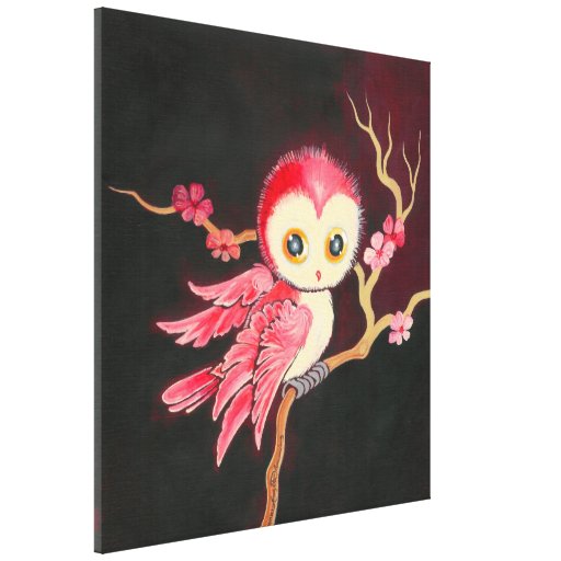 Hibou rouge doux impressions sur toile