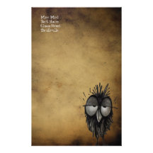 Hibou somnolent motifs pour papier à lettre