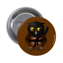 Hibou sournois de Ninja Badges Avec Agrafe