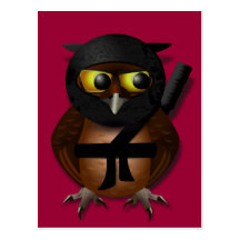 Hibou sournois de Ninja Carte Postale