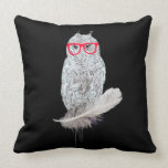 hibou sur la cannelure oreiller