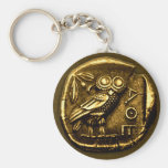 Hibou sur la pièce de monnaie du grec ancien porte-clé