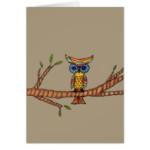 Hibou sur une carte de branche