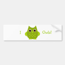 Hibou vert adhésif pour voiture
