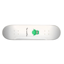 Hibou vert mignon skateboards personnalisés