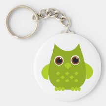 Hibou vert porte-clef