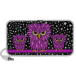 hiboux affamés mignons haut-parleur notebook