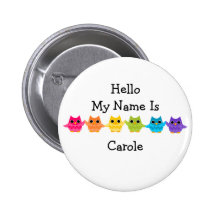 Hiboux d'arc-en-ciel badges avec agrafe