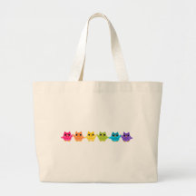 Hiboux d'arc-en-ciel sacs en toile
