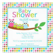 Hiboux de maman et de papa avec le baby shower de  faire-parts
