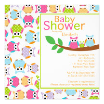 Hiboux de maman et de papa avec le baby shower de  invitation