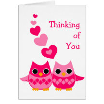 Hiboux doux d'amour cartes