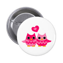 Hiboux doux d'amour pin's