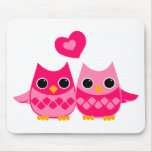 Hiboux doux d'amour tapis de souris
