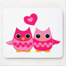 Hiboux doux d'amour tapis de souris