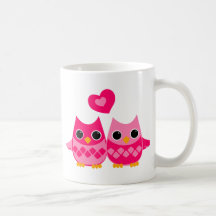 Hiboux doux d'amour tasses à café