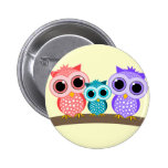 hiboux mignons badge avec épingle