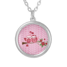 Hiboux mignons en cadeaux de heureuse Sainte-Valen Collier Personnalisé