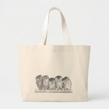 Hiboux vintages sacs en toile