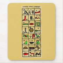 Hiéroglyphes égyptiens, symboles alphabétiques tapis de souris