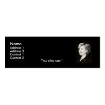 Hillary Clinton - oui elle peut ! Modèle De Carte De Visite