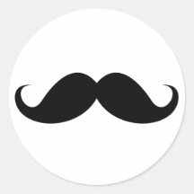 Hippie à la mode de moustache noire drôle de guido autocollants
