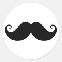 Hippie à la mode de moustache noire drôle de guido autocollant rond